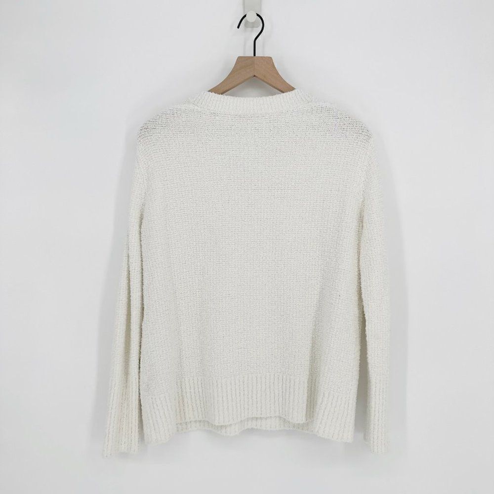 Vince Textured Tunic V Neck Sweater Boucle Knit Oversized White Women's Small - Picture 4 of 7